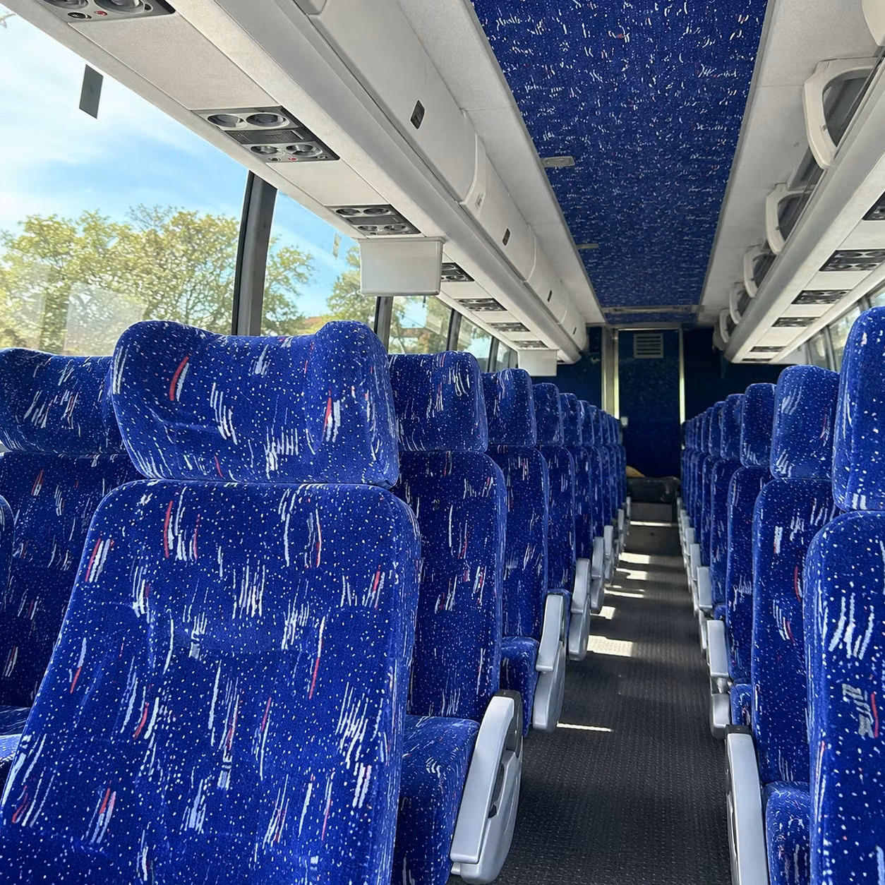 56 passenger charter bus inside