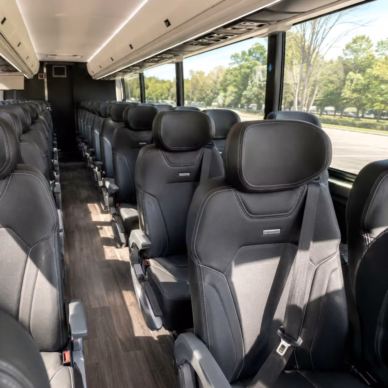 roswell charter bus rental interior